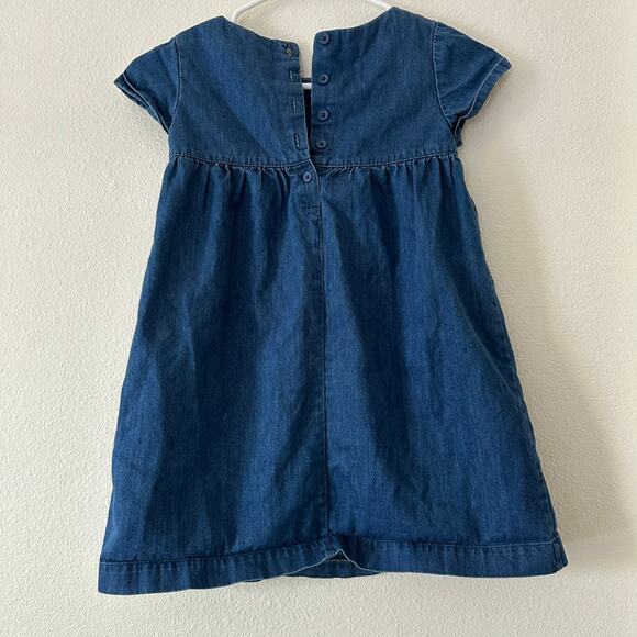 Mini Boden Girls Denim Dress Size 6-7 Pockets Prairie - Picture 3 of 5